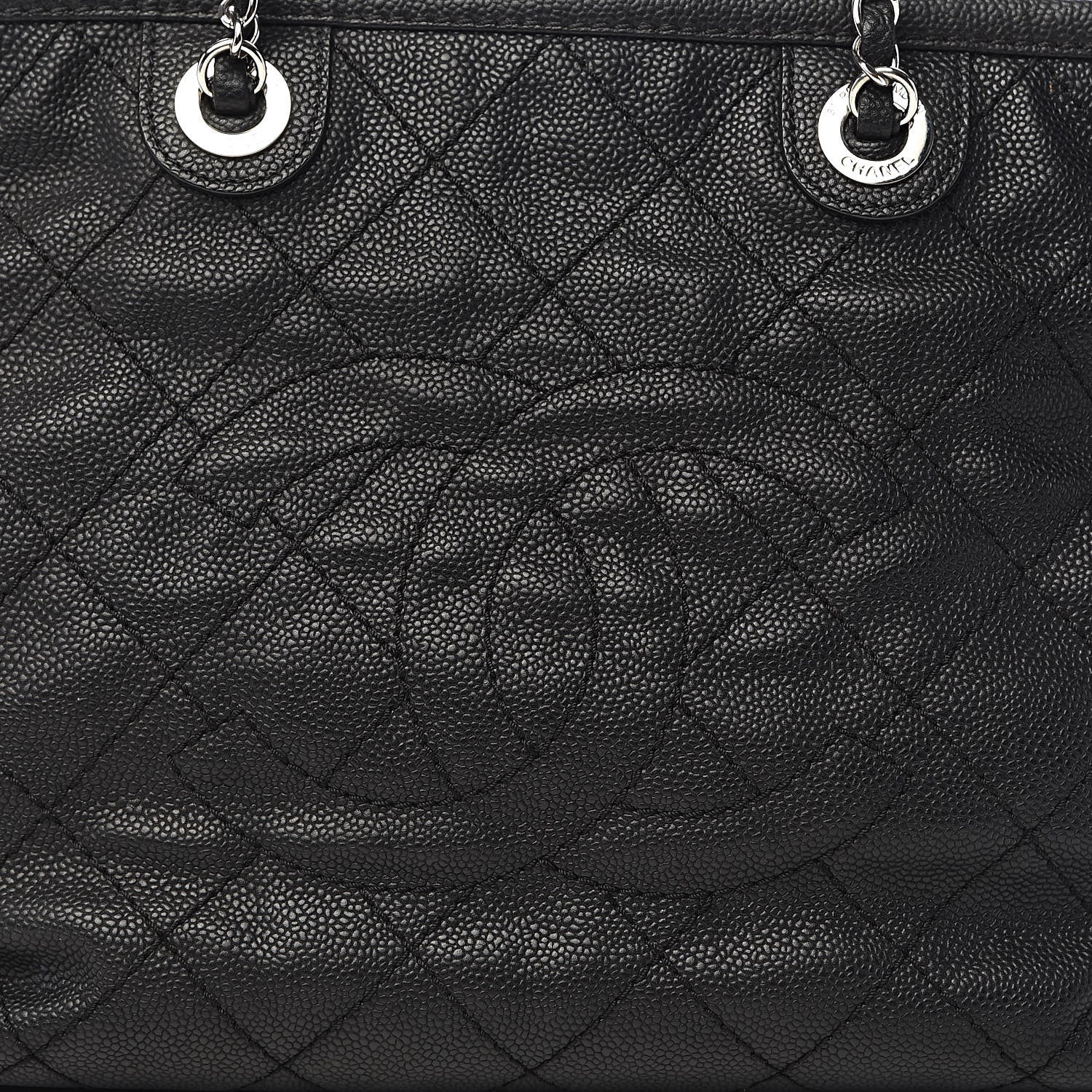 Chanel Grained Calfskin Quilted Small Daily Shopping Tote Black 12 of 12