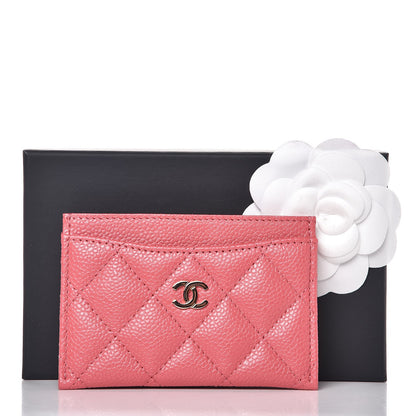 Chanel Caviar Quilted Card Holder Pink 9 of 9