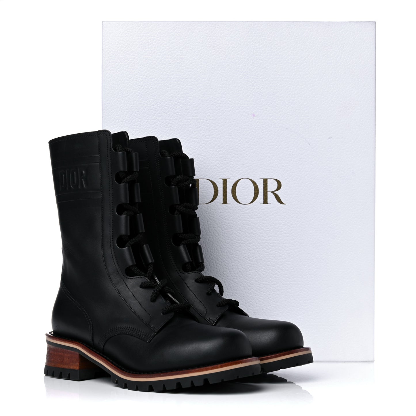 Calfskin Dior Quest 35mm Hiking Boots 37.5 Black