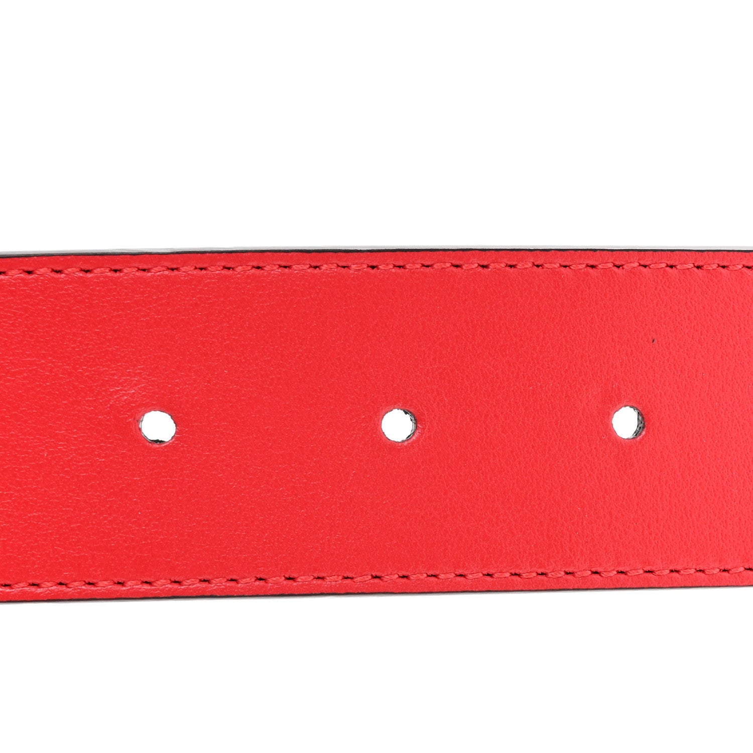 Gucci GG Supreme Monogram Plutone Calfskin Double G Reversible 37mm Belt 115 46 Beige Ebony New Cherry Red 6 of 7