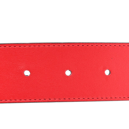 Gucci GG Supreme Monogram Plutone Calfskin Double G Reversible 37mm Belt 115 46 Beige Ebony New Cherry Red 6 of 7
