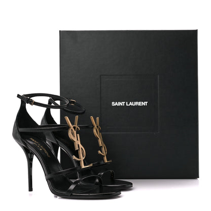 Saint Laurent Patent Cassandra 100 Sandals 36.5 Black 8 of 8