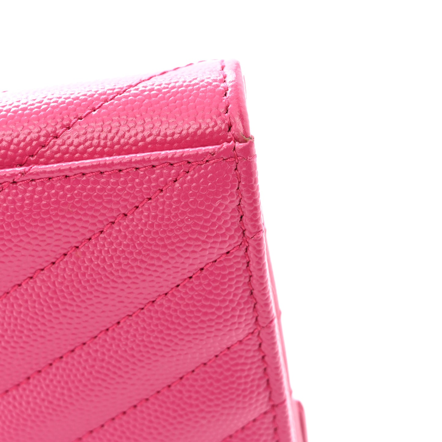 Grain De Poudre Matelasse Chevron Monogram Envelope Clutch Fuchsia