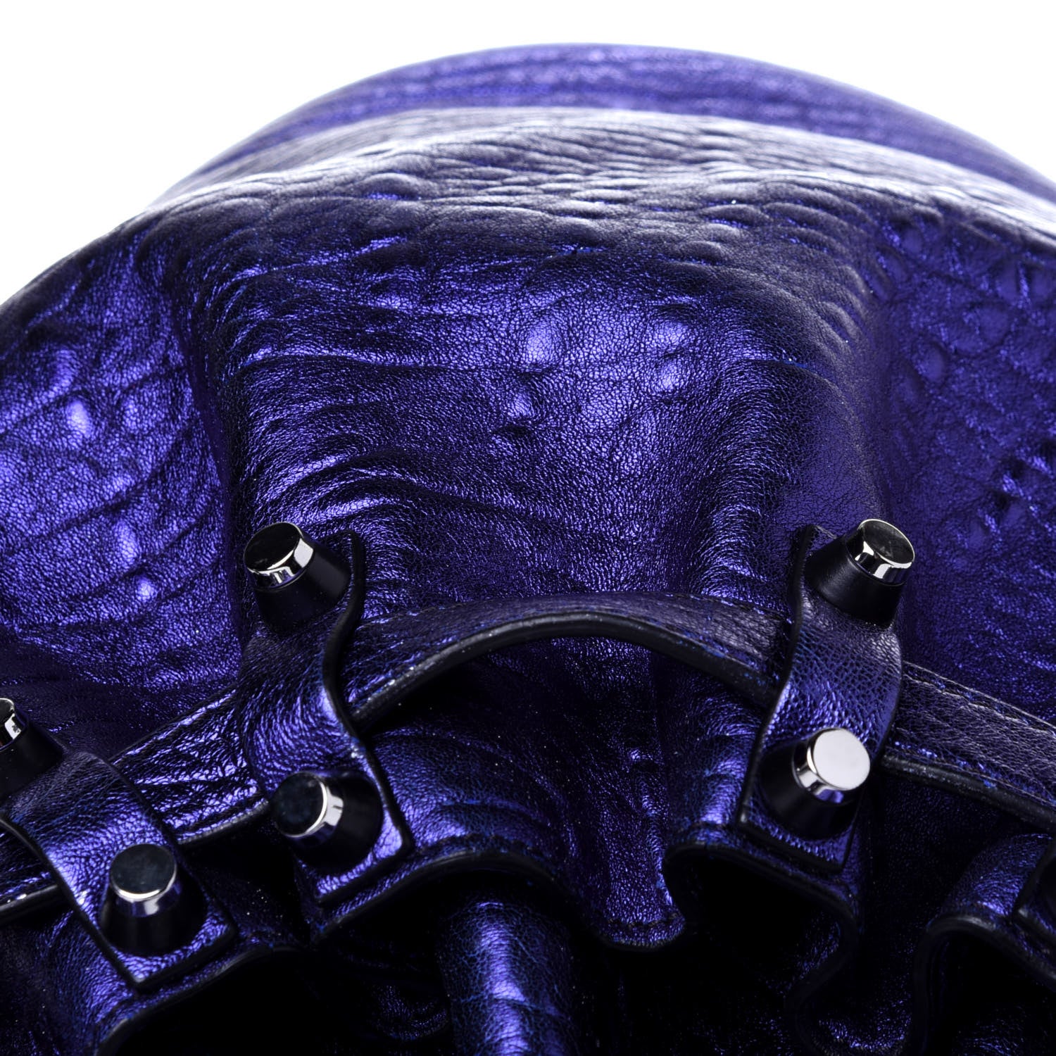 Alexander Wang Metallic Pebbled Lambskin Diego Bucket Purple Nickel Hardware 12 of 13