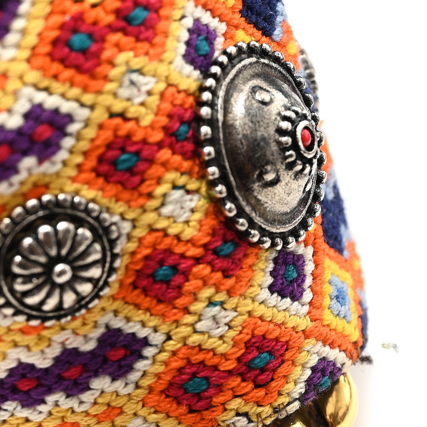 Canvas Embroidered Studded Mexico Shoulder Strap Multicolor