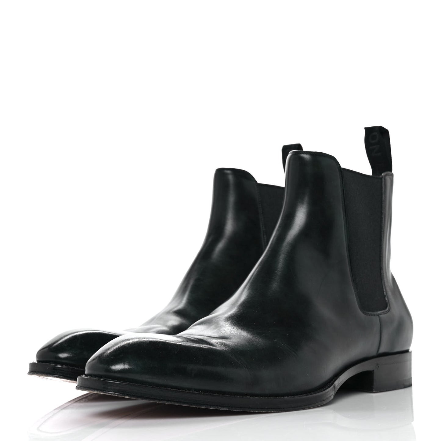Hand Waxed Calfskin Mens LV Vendome Chelsea Boots 8.5 Black