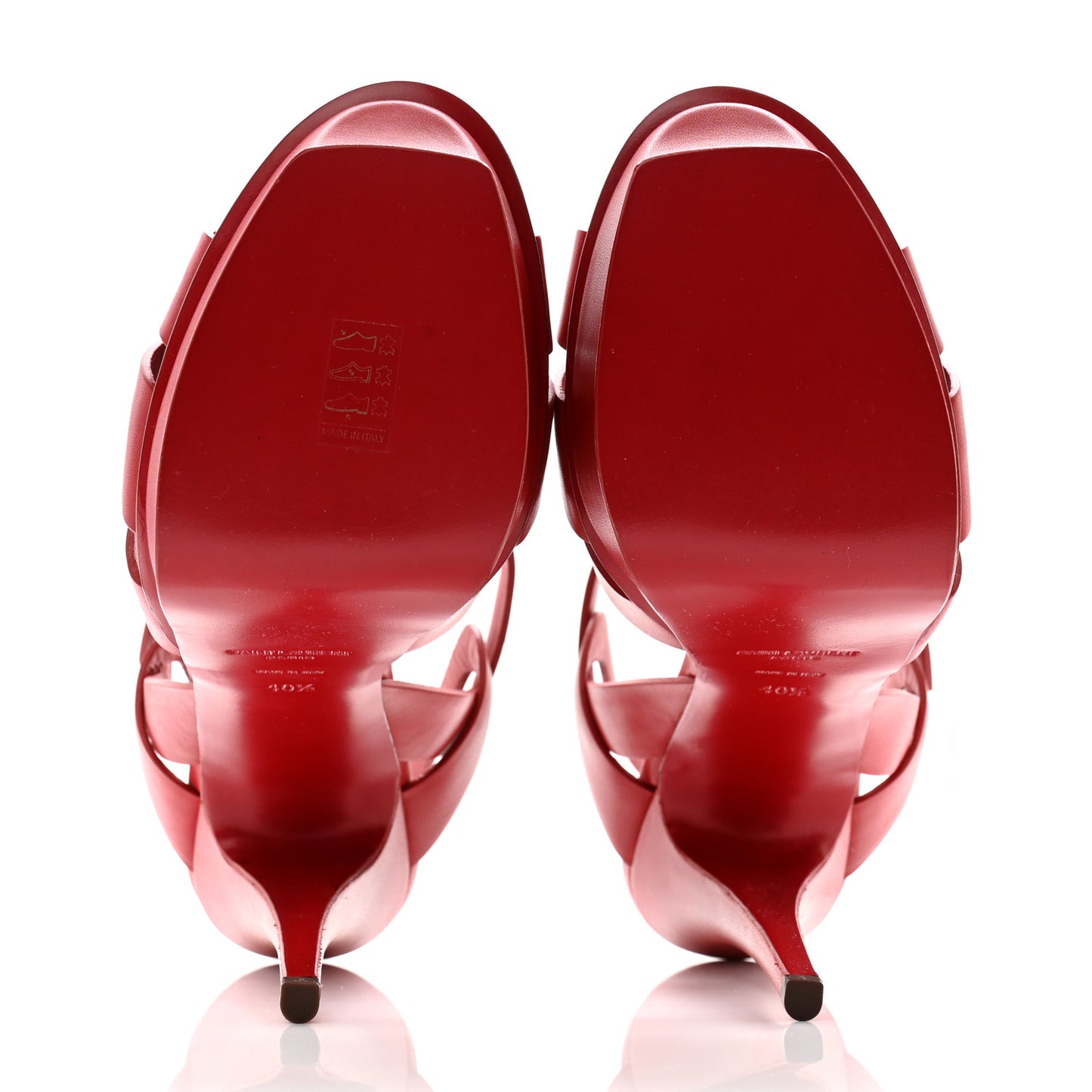 Calfskin Tribute 105 Platform Sandals 40.5 New Red