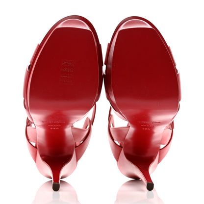 Saint Laurent Calfskin Tribute 105 Platform Sandals 40.5 New Red 5 of 9