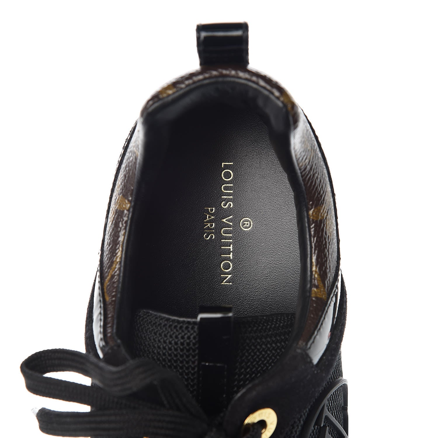 Louis Vuitton Suede Monogram Run Away Sneakers 37.5 Black 6 of 8