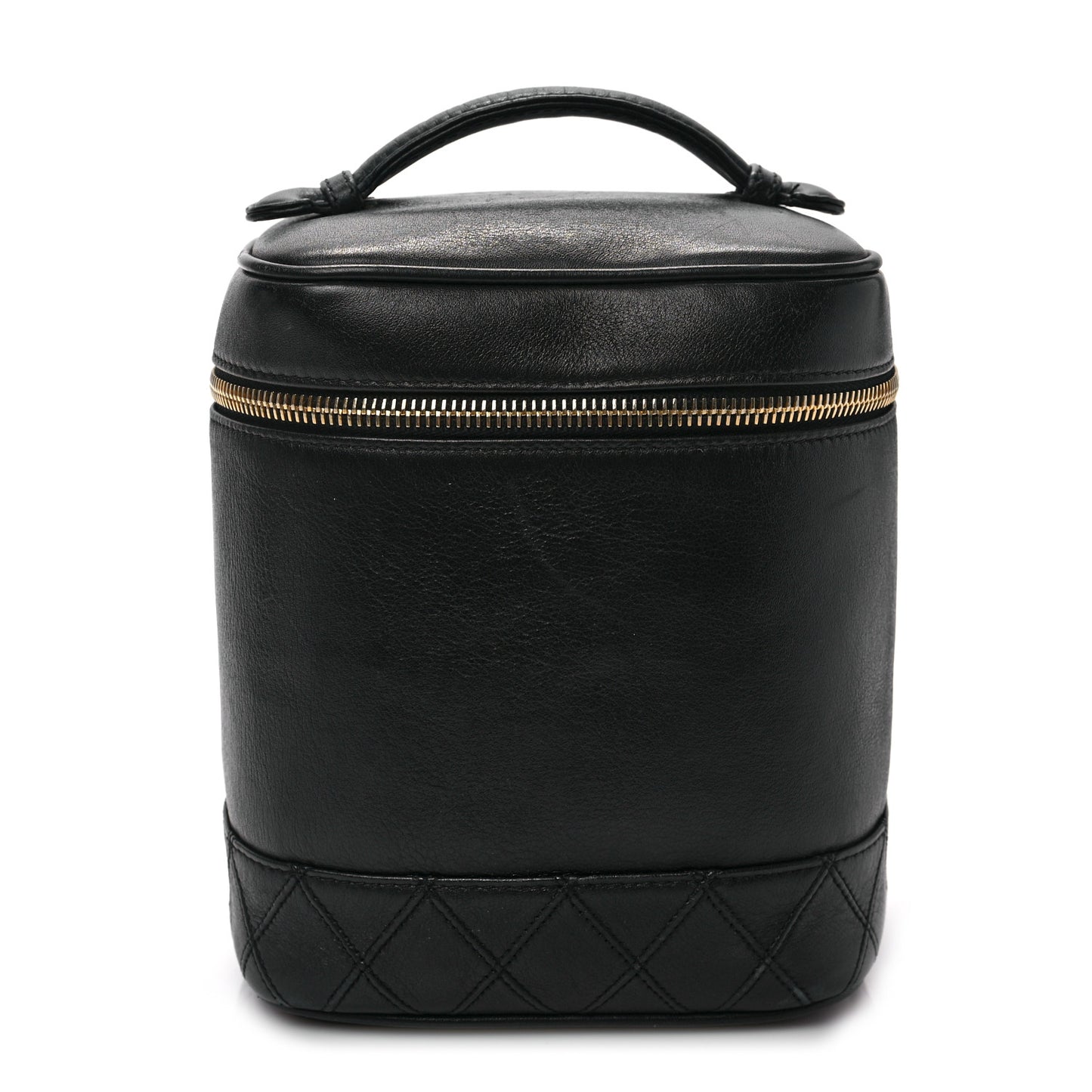 Lambskin Vanity Cosmetic Case Black
