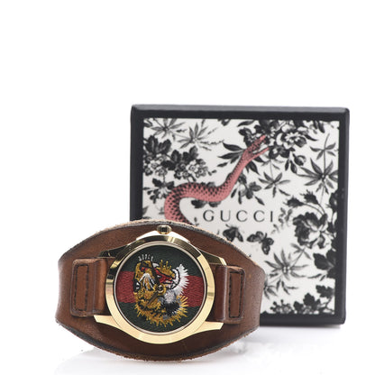 Gucci Stainless Steel Calfskin 38mm Le Marché Des Merveilles Tiger Quartz Watch 5 of 5