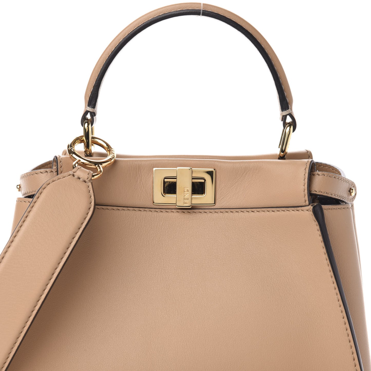 Vitello Seta Nabuk Pequin Mini Peekaboo Iconic Satchel Cuoio Tobacco Moro