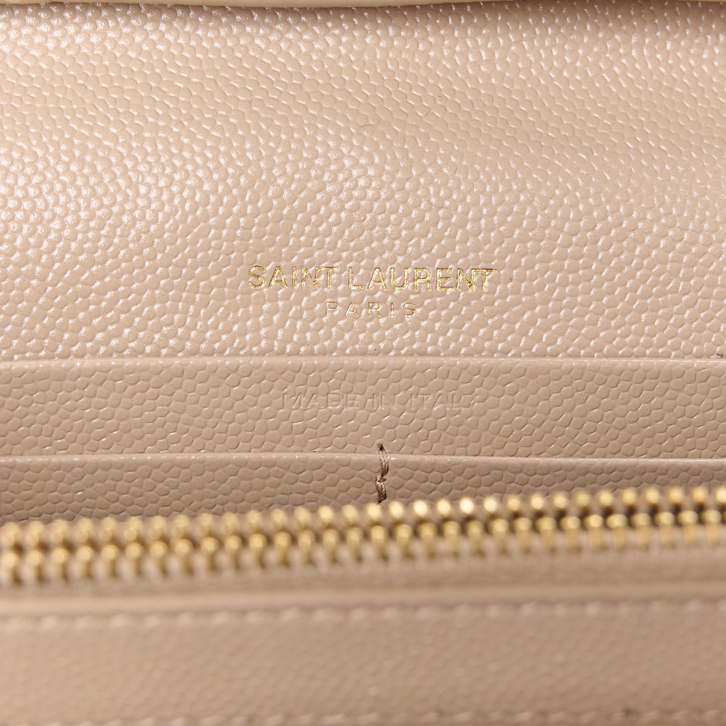 Grain De Poudre Matelasse Chevron Monogram Chain Wallet Dark Beige