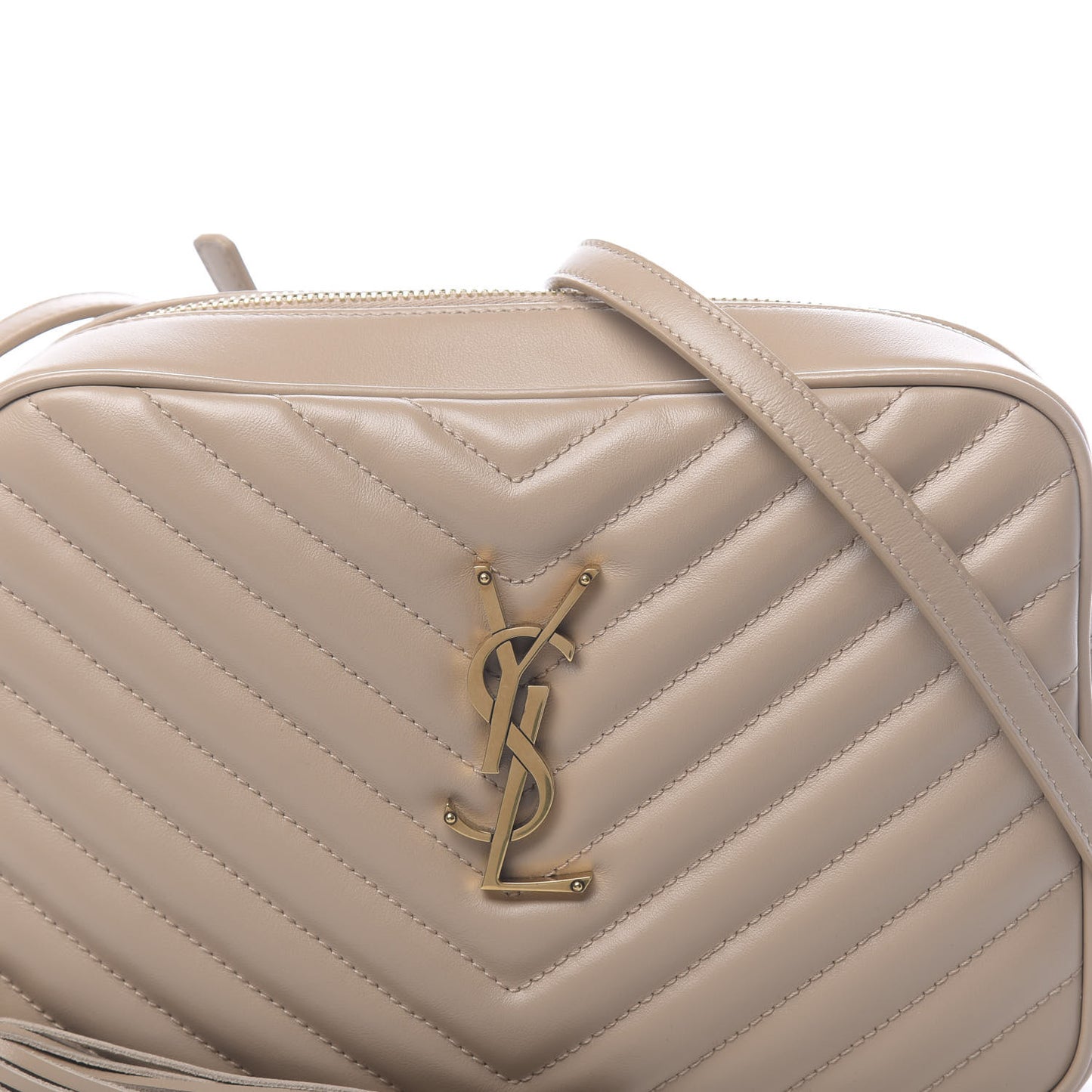 Calfskin Matelasse Monogram Lou Camera Bag Dark Beige