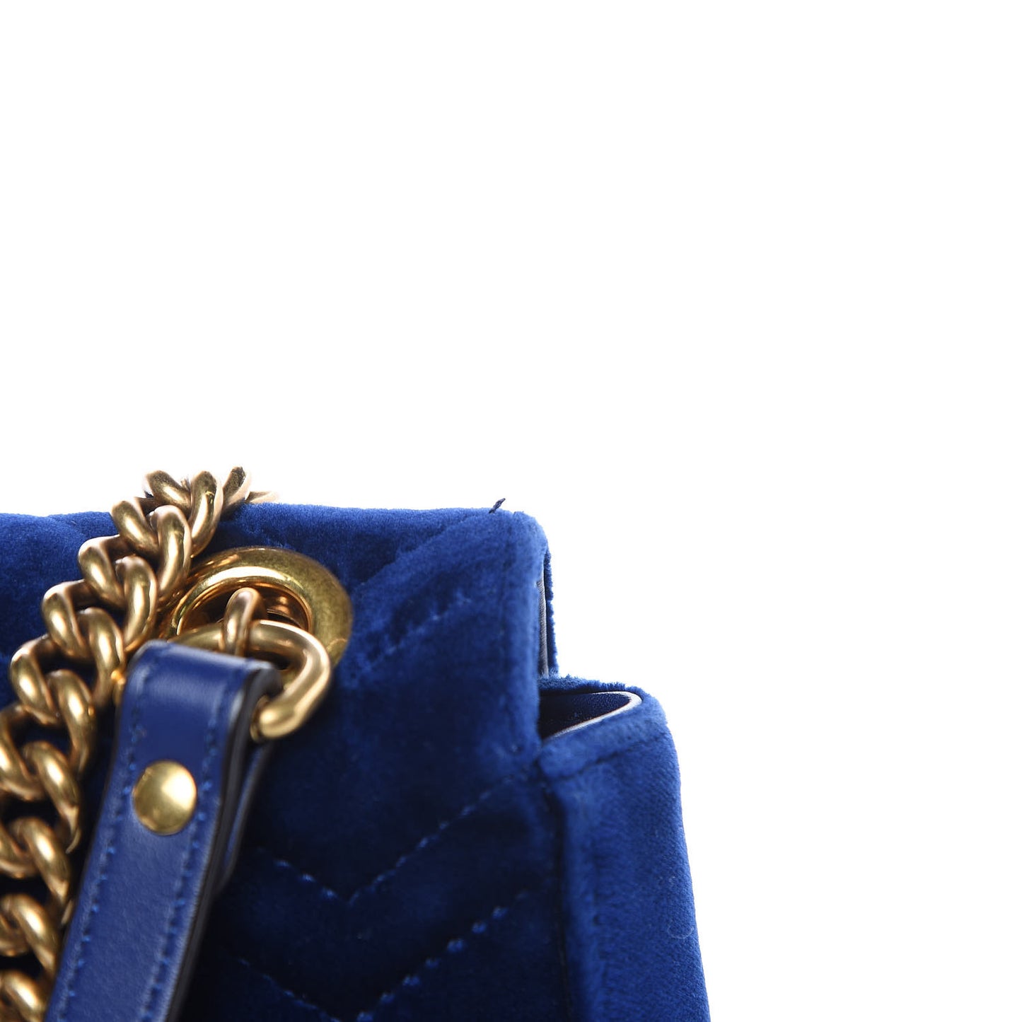 Velvet Matelasse Medium GG Marmont Shoulder Bag Cobalt Blue