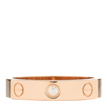 Cartier 18K Pink Gold Diamond 4mm LOVE Wedding Band Ring 53 6.25 1 of 4