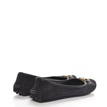 Louis Vuitton Woven Suede Oxford Ballerina Flats 35 Black 4 of 9