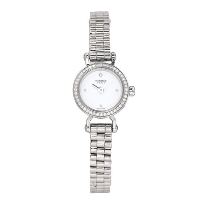 Hermes 18K White Gold Diamond 16mm Faubourg Quartz Watch 1 of 7