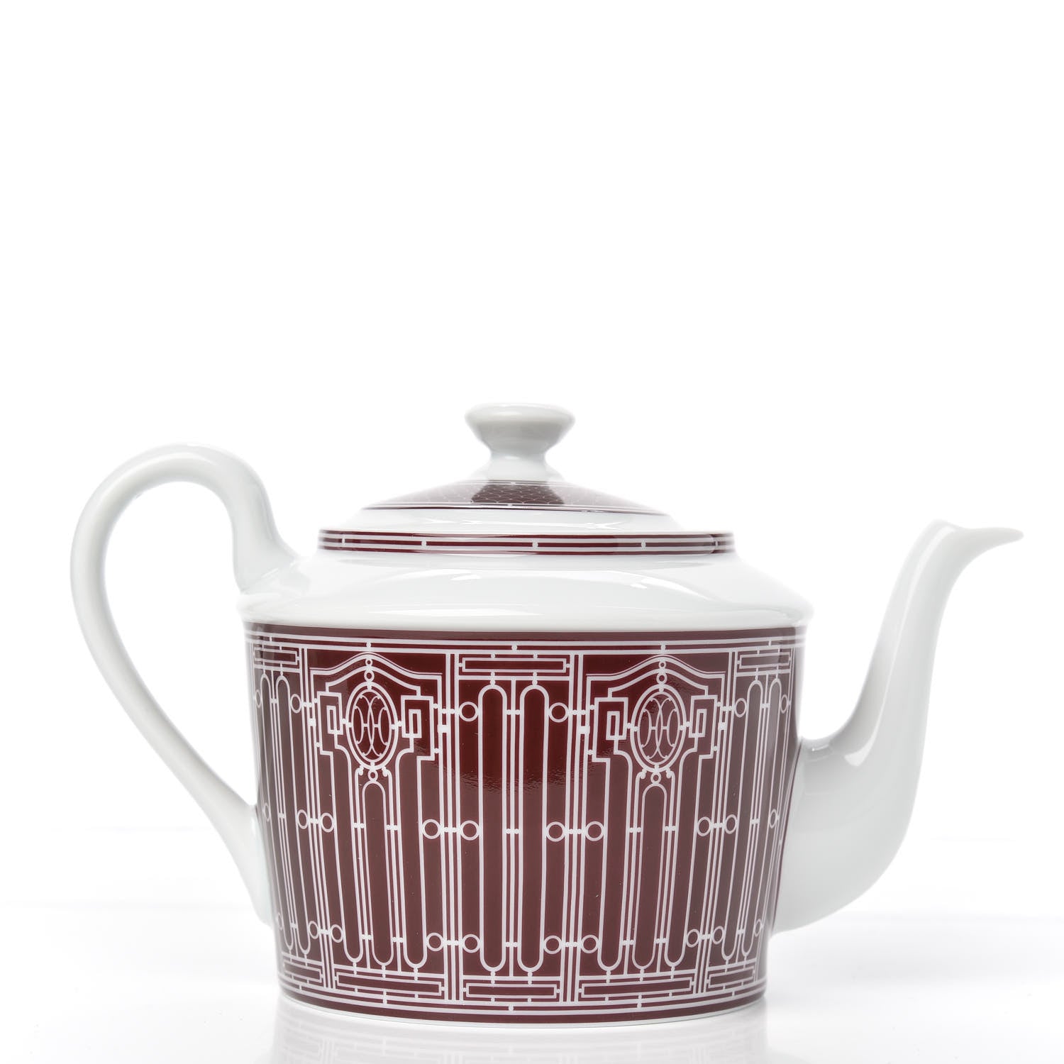 Hermes Porcelain H Deco Coffee/Tea Pot Rouge 3 of 6
