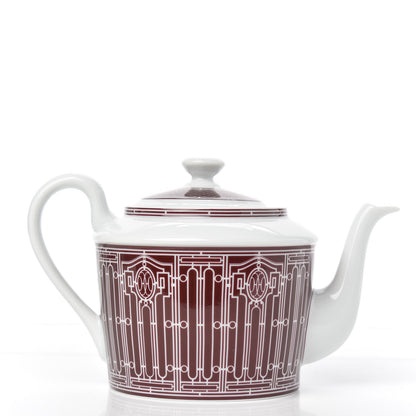 Hermes Porcelain H Deco Coffee/Tea Pot Rouge 3 of 6