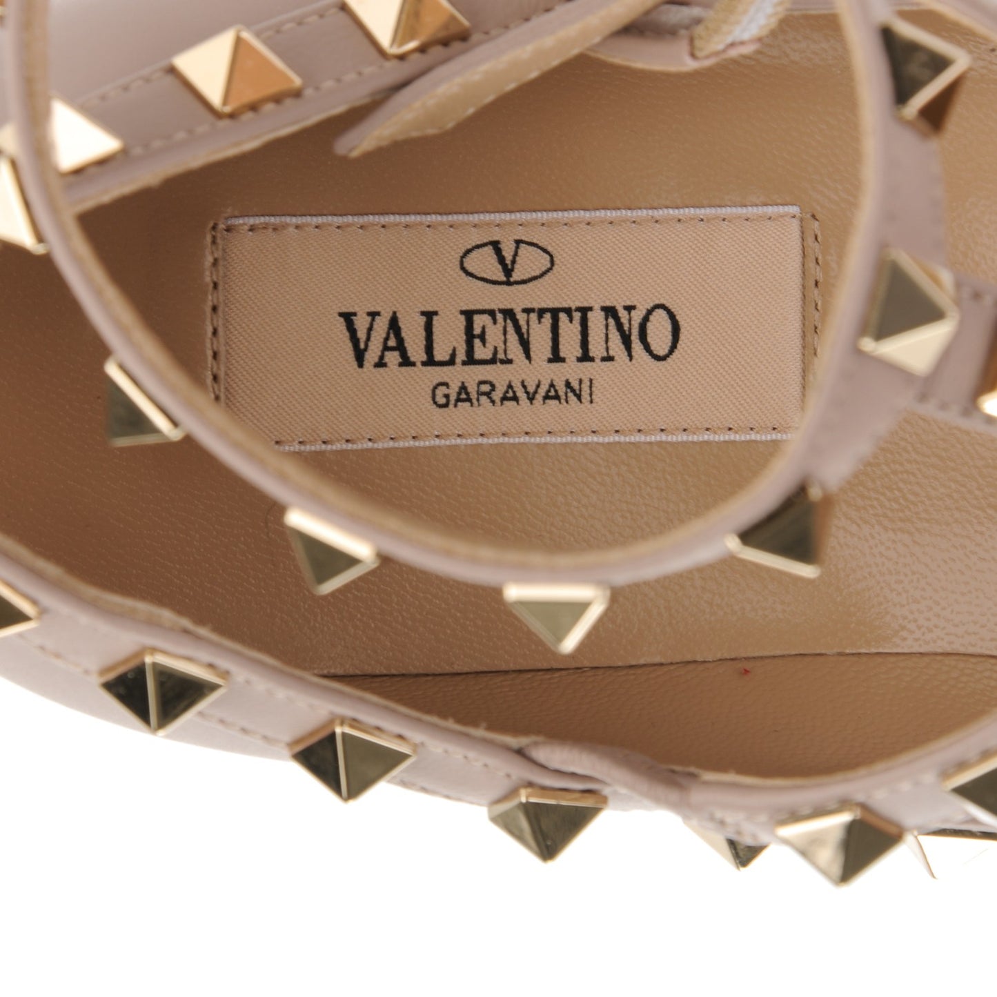 Nappa Rockstud Cage Ballerina Flats 36 Poudre