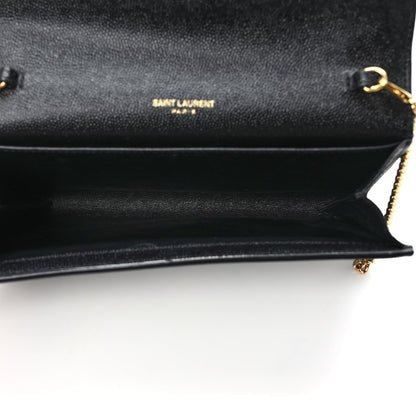 Saint Laurent Grain de Poudre Uptown Chain Wallet Black 5 of 10