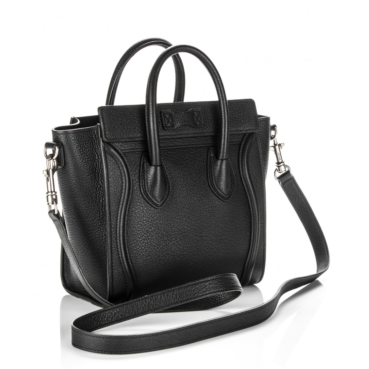 Drummed Calfskin Nano Luggage Black