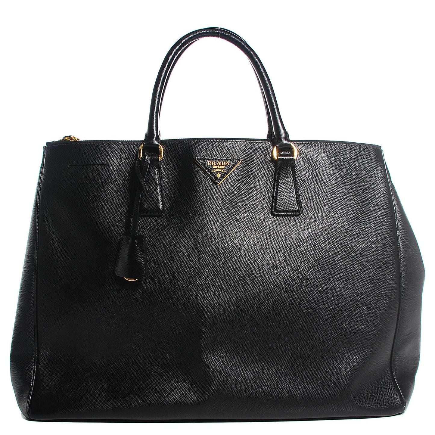 Saffiano Lux Extra Large Galleria Double Zip Tote Black