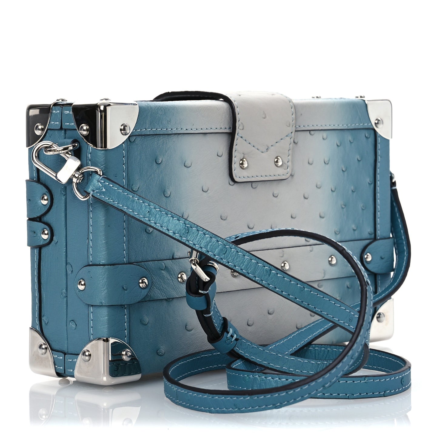 Ostrich Petite Malle Blue Grey