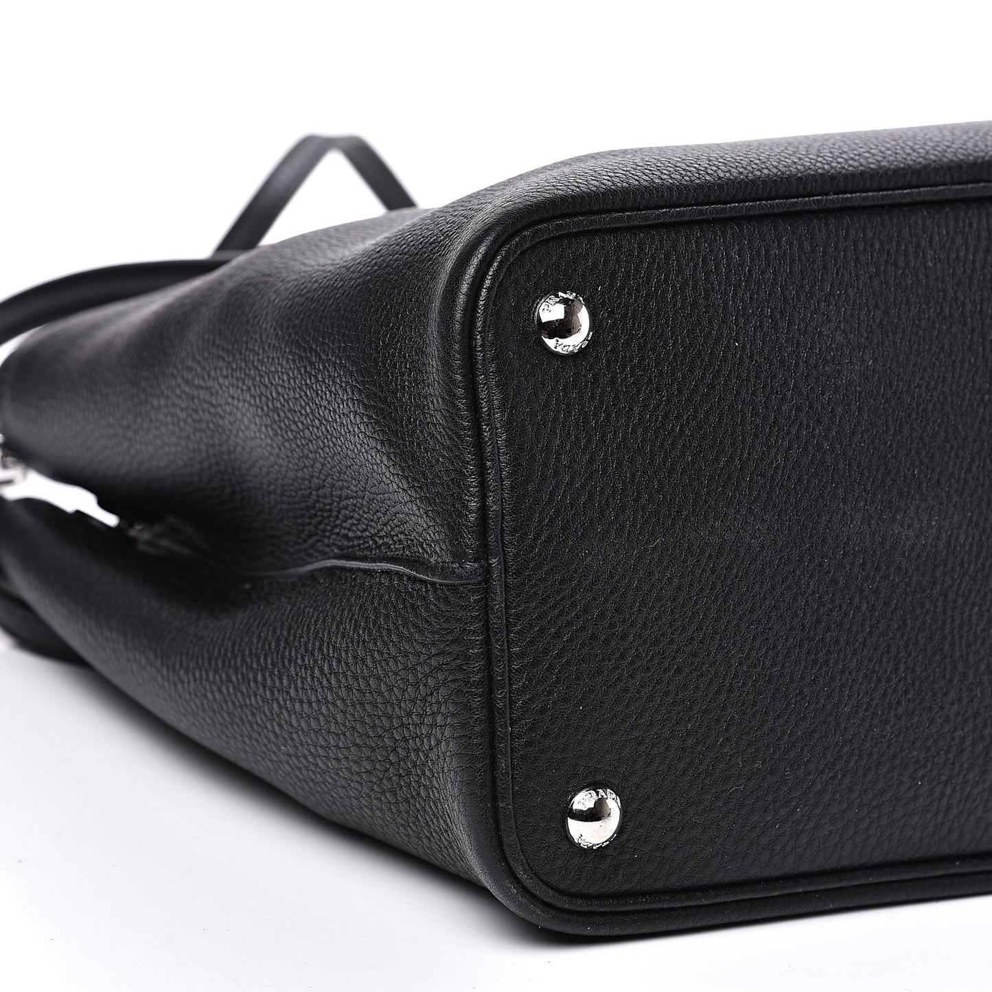 Vitello Daino Medium Double Bag Black Celeste