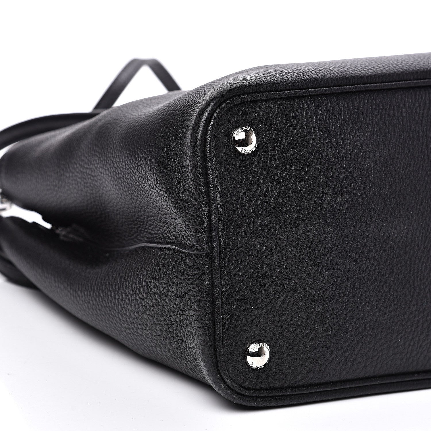 Prada Vitello Daino Medium Double Bag Black Celeste 7 of 11