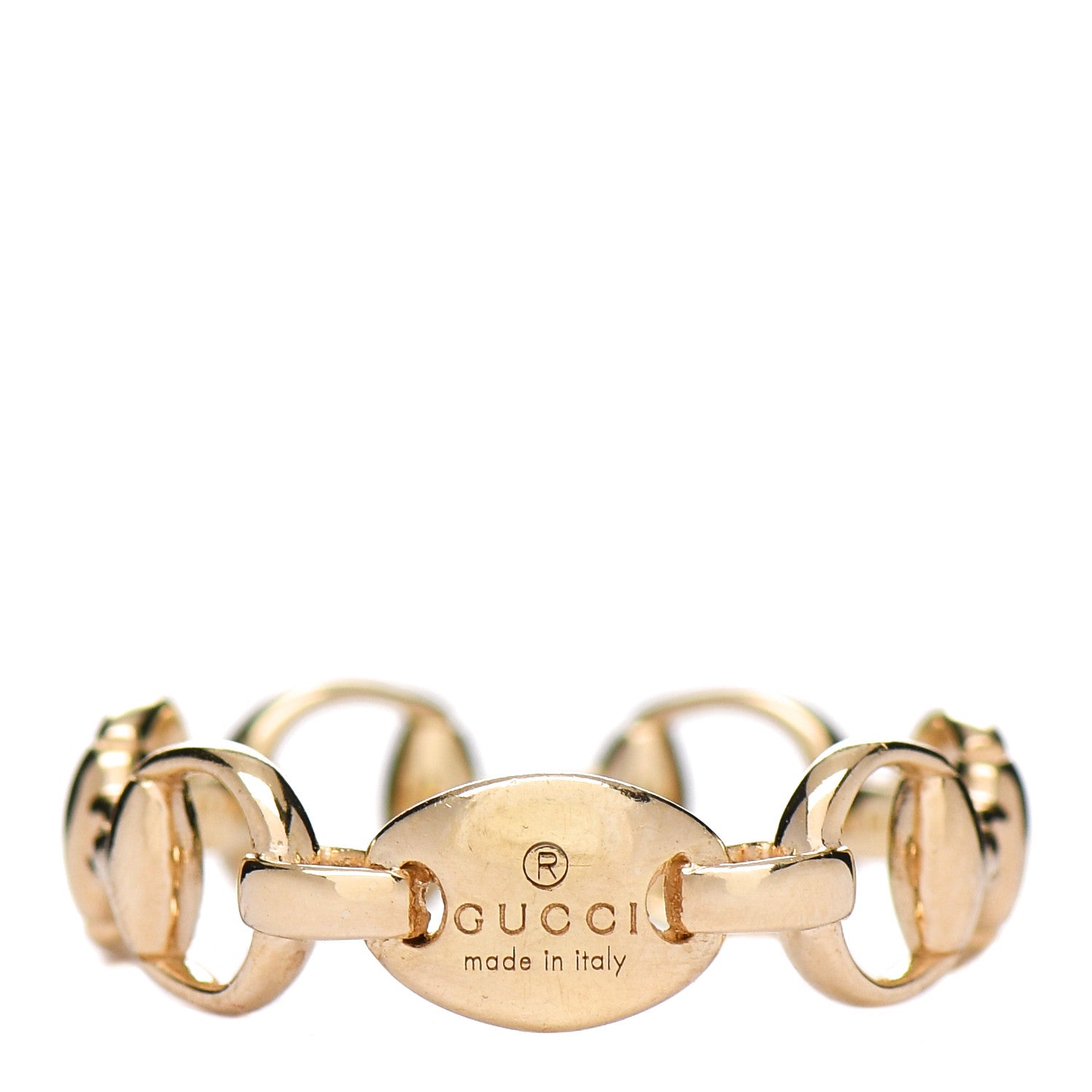 Gucci 18K Yellow Gold Horsebit Band Ring 54 7 1 of 4
