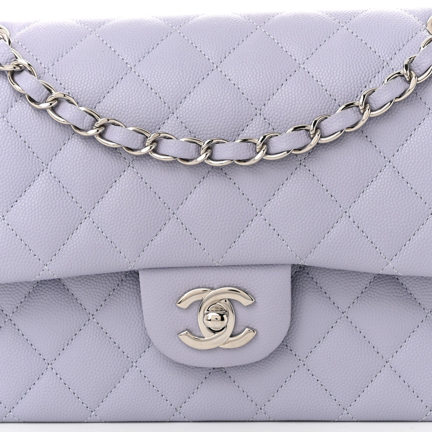 Chanel Caviar Quilted Medium Double Flap Light Purple 8 of 11