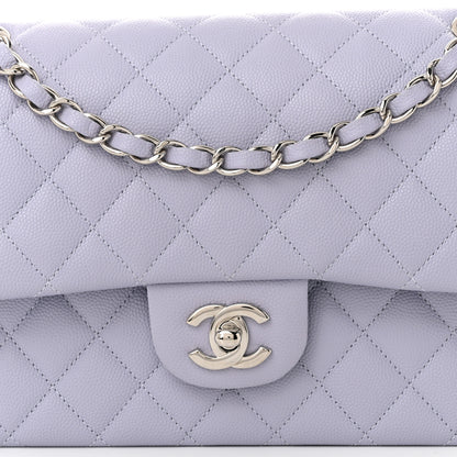 Chanel Caviar Quilted Medium Double Flap Light Purple 8 of 11