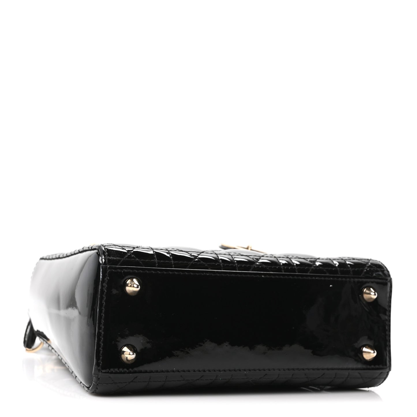 Patent Cannage Small Lady Dior Black