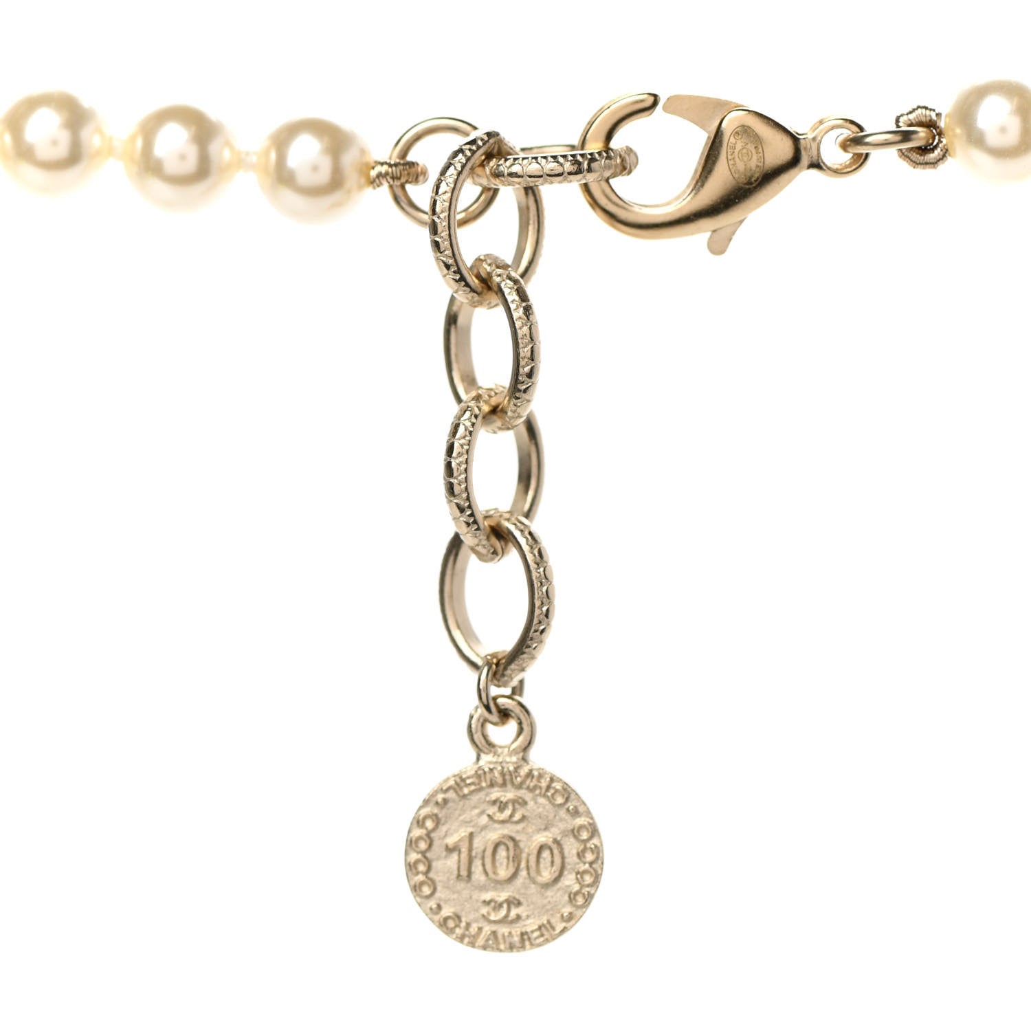 Chanel Pearl CC 100th Anniversary Necklace Light Gold 5 of 6