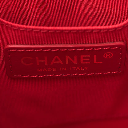Chanel Lambskin Quilted CC Dweller Drawstring Bucket Bag Red 6 of 10