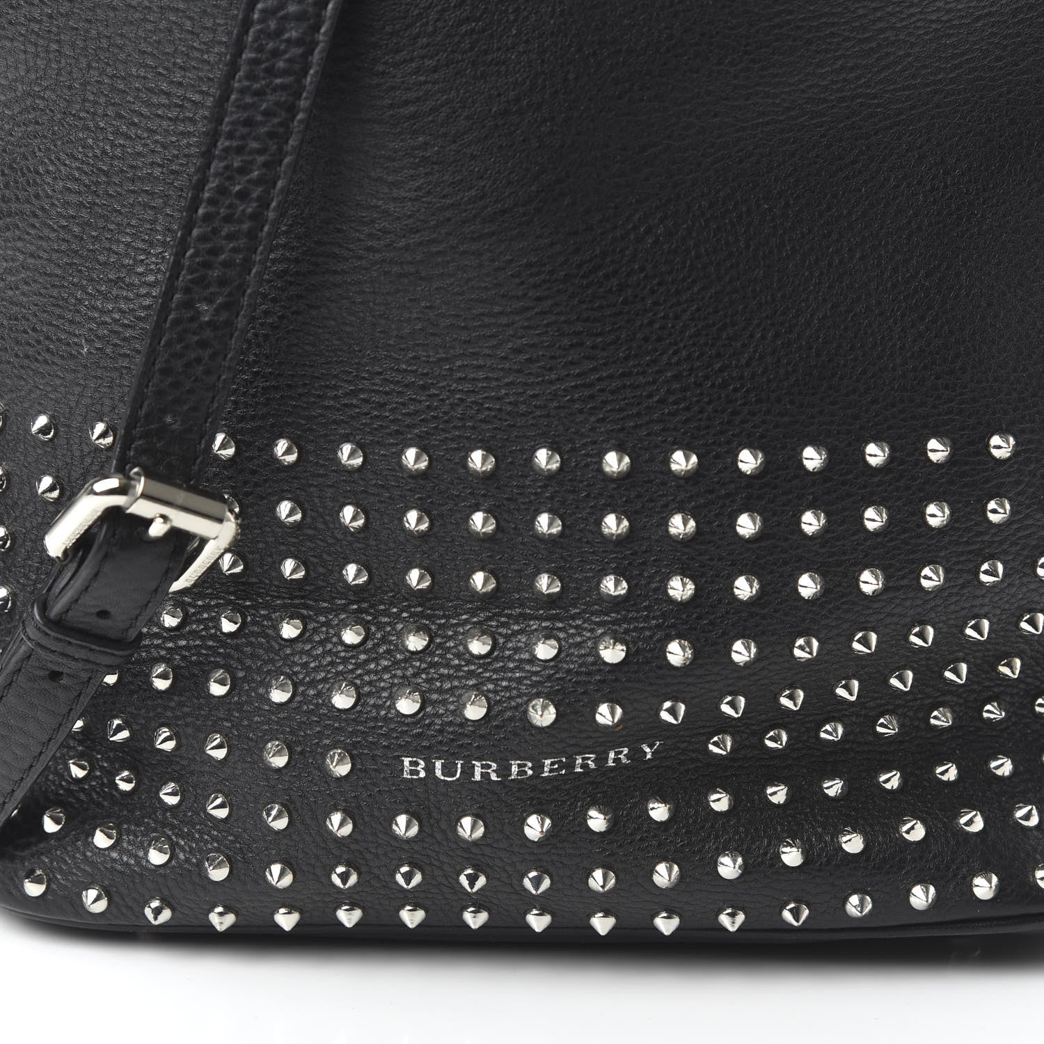 Burberry Calfskin Studded Medium Susanna Hobo Black 9 of 9