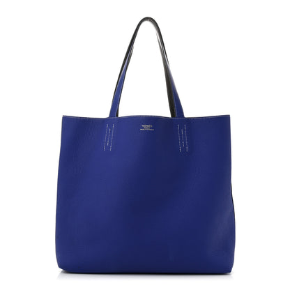 Hermes Taurillon Clemence Double Sens 45 Reversible Tote Graphite Bleu Electrique 1 of 19