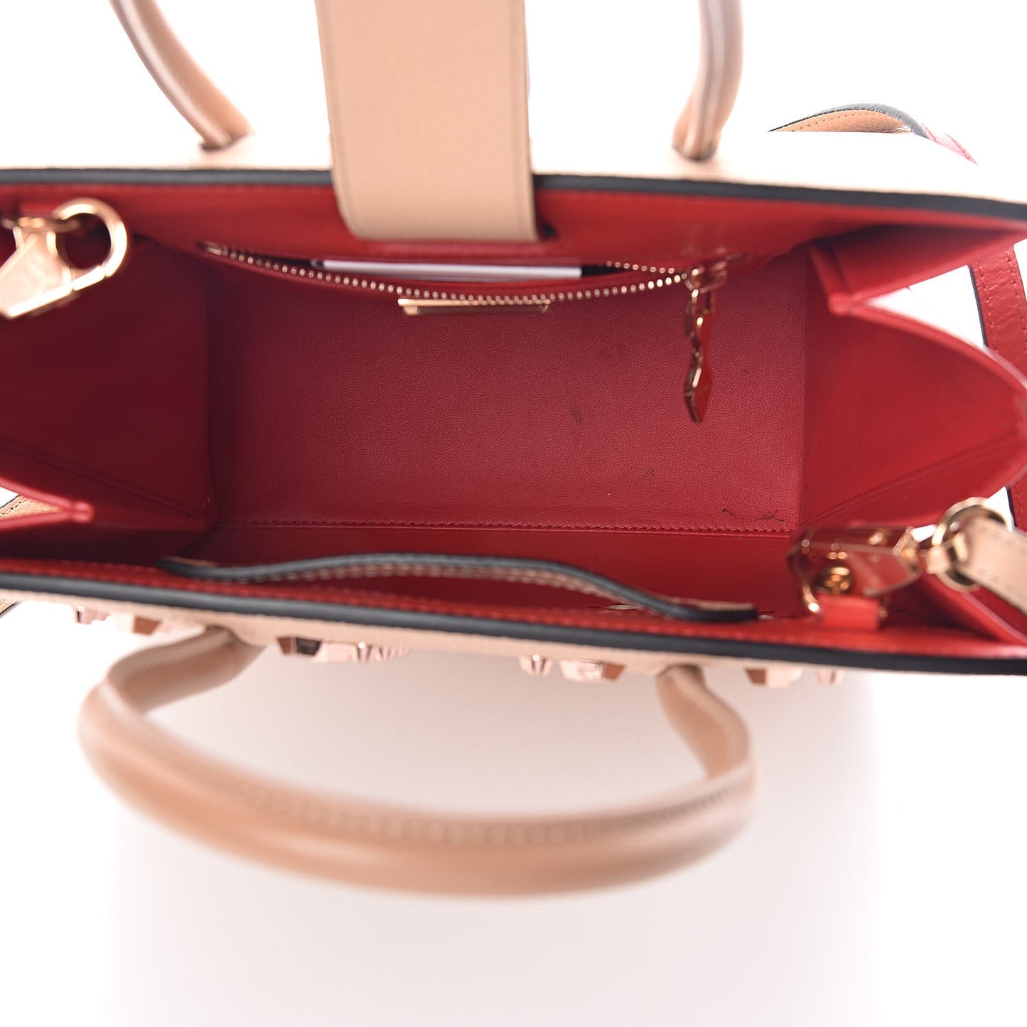 Calfskin Patent Studded Small Paloma Naturel Rose Gold