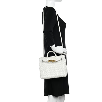 Bottega Veneta Nappa Intrecciato Small Andiamo Shoulder Bag White 2 of 10