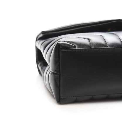 Saint Laurent Calfskin Y Quilted Monogram Small Loulou Chain Satchel Black 7 of 9