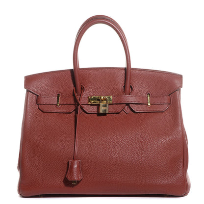 Hermes Taurillon Clemence Birkin 35 Brique 1 of 25