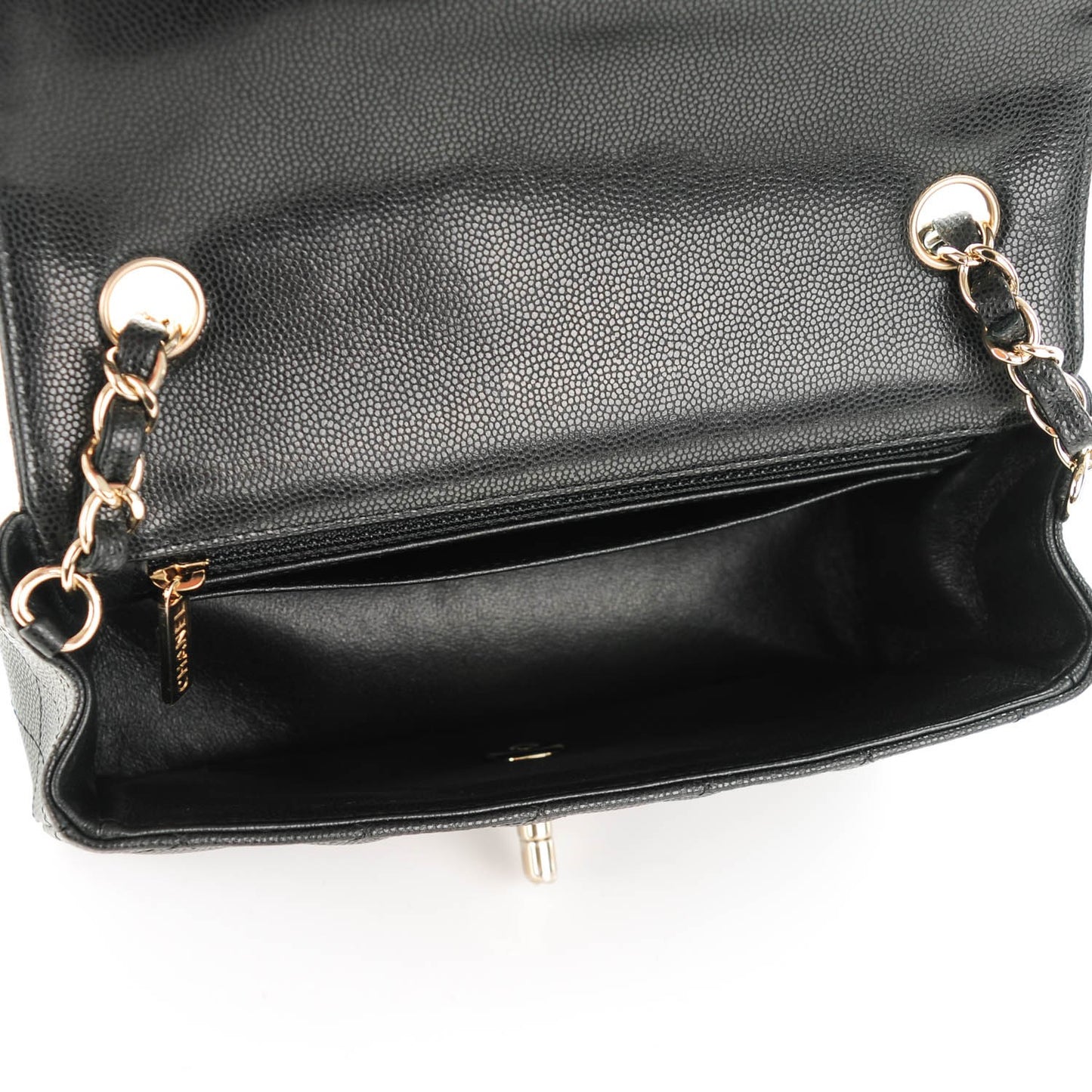 Caviar Quilted Mini Rectangular Flap Black
