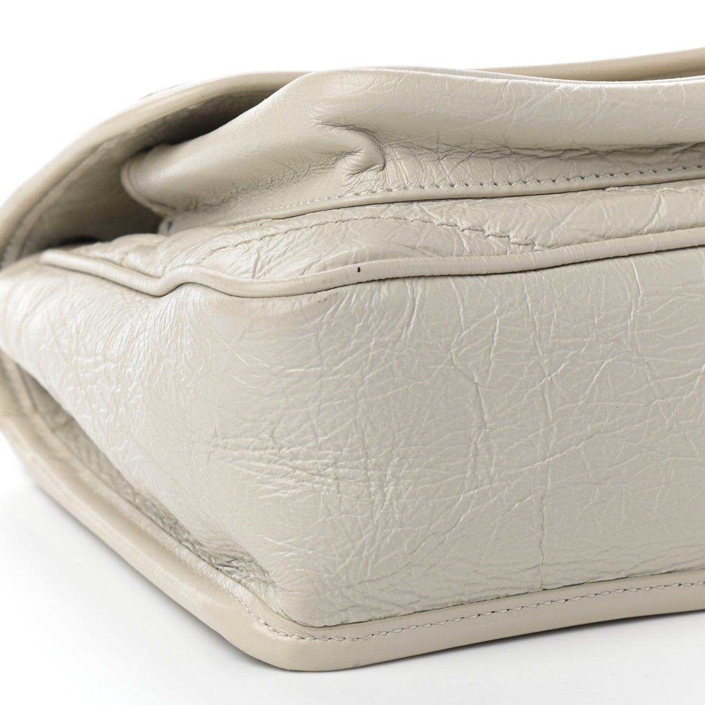 Crinkled Calfskin Matelasse Monogram Baby Niki Chain Satchel Crema Soft