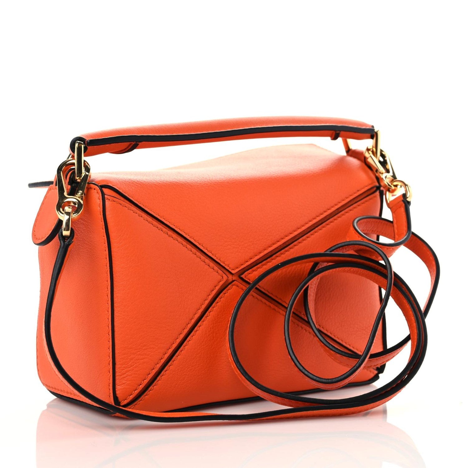 Loewe Calfskin Mini Puzzle Bag Orange 2 of 10