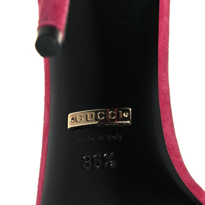 Gucci Suede Rooney Ankle Strap Sandals 36.5 Pink 6 of 9