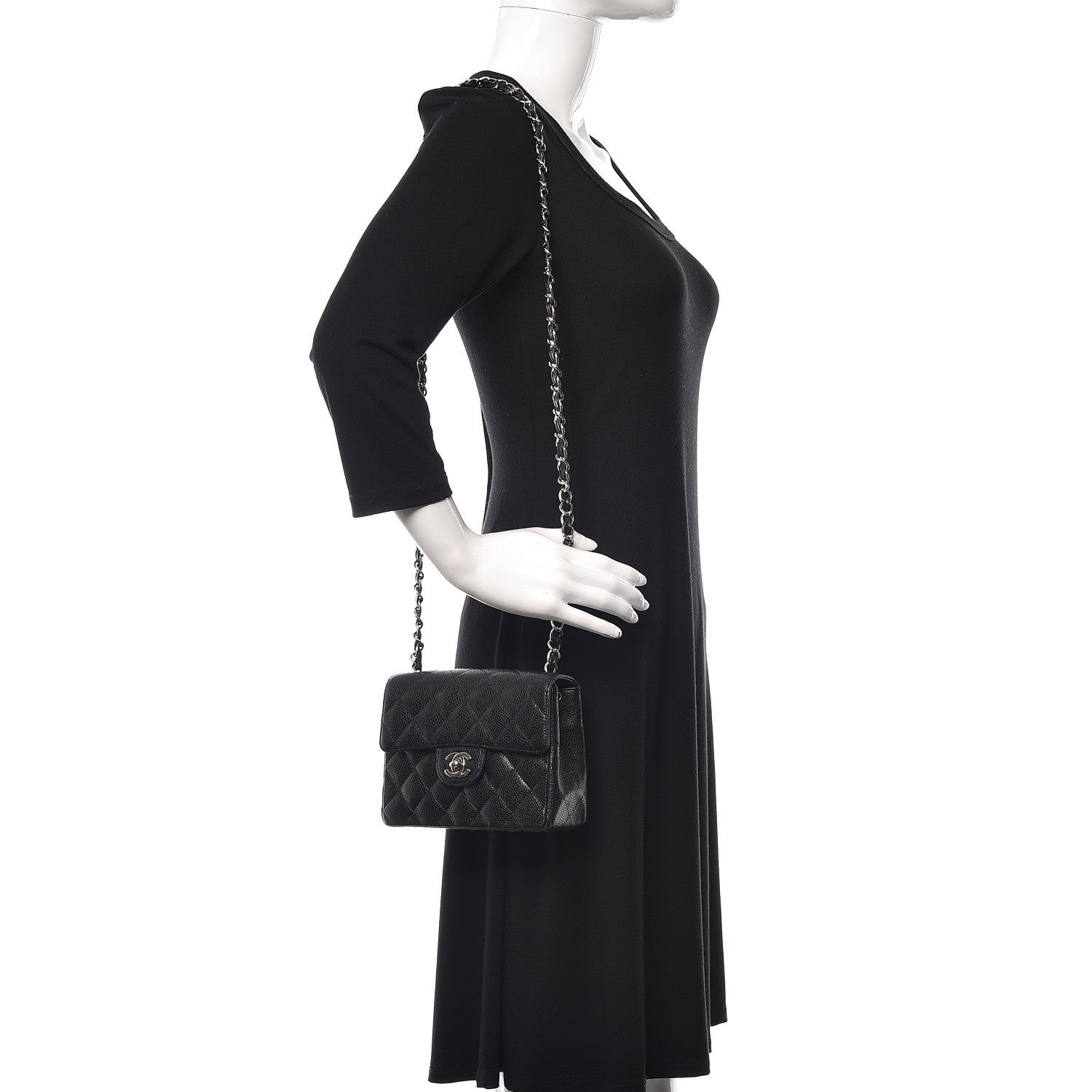 Chanel Caviar Quilted Mini Square Flap Black 2 of 10