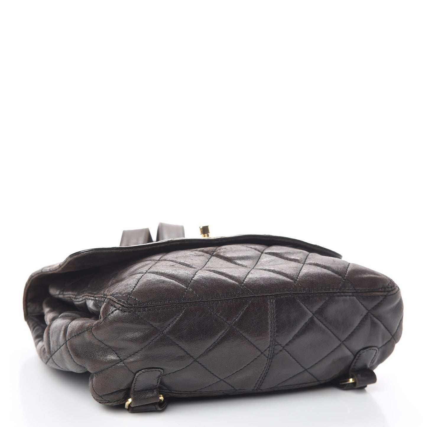 Lambskin Quilted Backpack Brown