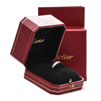 Cartier 18K White Gold Diamond 4mm LOVE Wedding Paved Band Ring 50 5.25 5 of 5